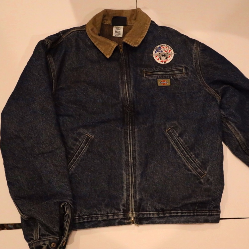 RARE VINTAGE FIGHTER JEAN JACKET, F-35 PILOT PROGRAM EXCLUSIVE